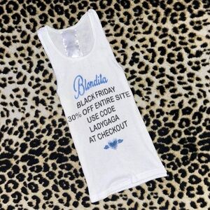 blondita white graphic tank
